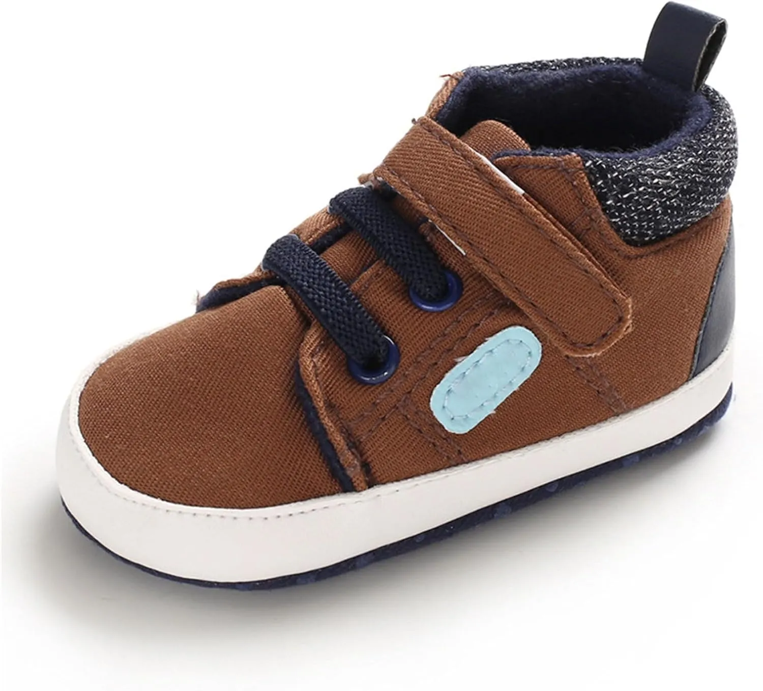 Baby Infant High Top Sneakers Soft Soles Anti Slip Ankle Shoes Prewalker Lightweight First Walking rib Shoes