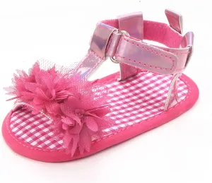 Baby Infant Shoes Boy Girl Sandals First Walkers Flat Shoes Lightweight Soft Sole Sneakers Summer (Hot Pink, 4.5 Infant)