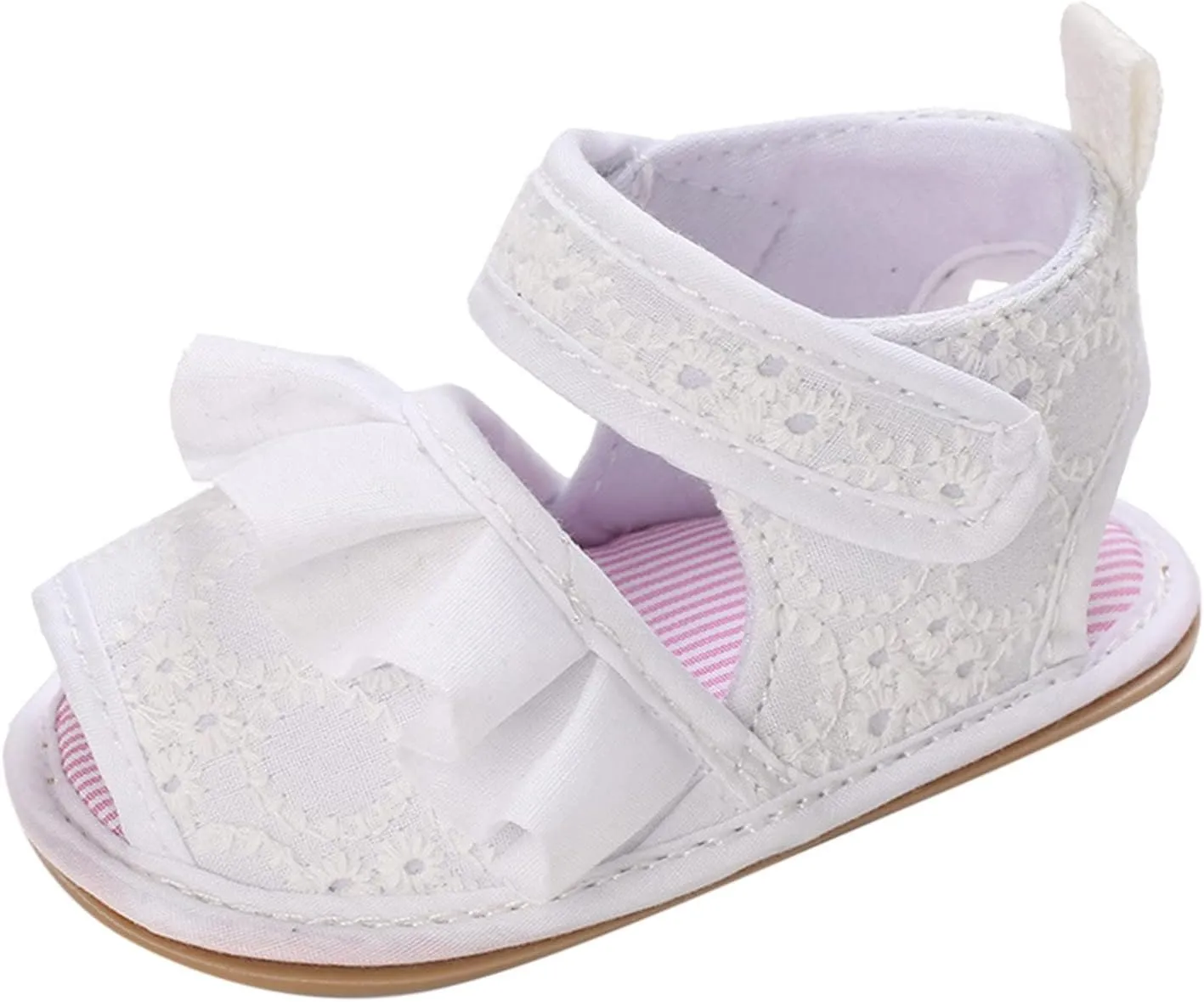 Baby Infant Shoes Boy Girl Sandals First Walking Shoes Soft Sole Flat Shoes Premium Summer Walking (White, 5 Infant)