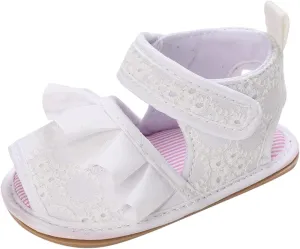 Baby Infant Shoes Boy Girl Sandals First Walking Shoes Soft Sole Flat Shoes Premium Summer Walking (White, 5 Infant)