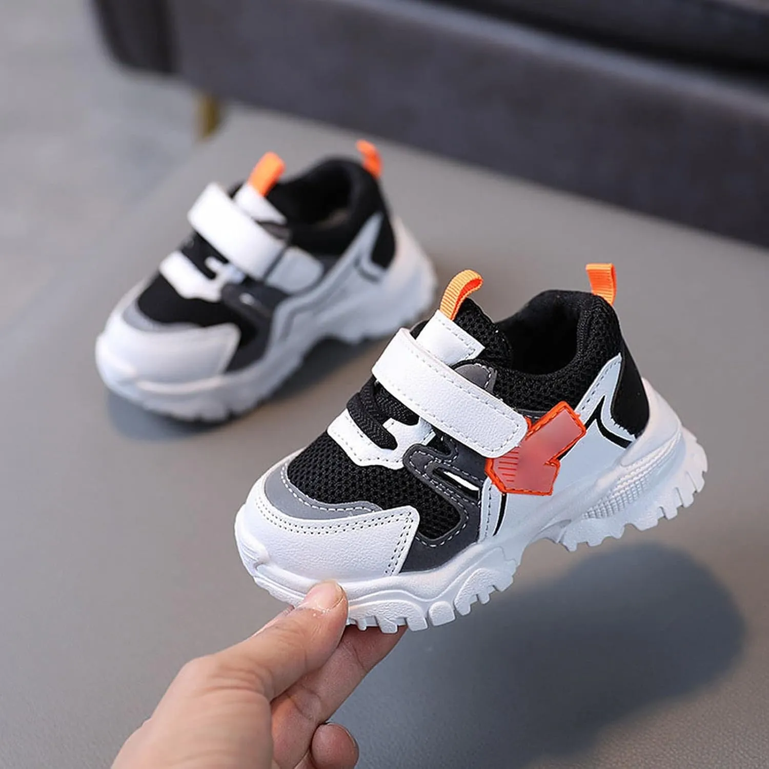 Baby Kids Mesh Sneakers Toddler Boys Girls Lace-up Tennis Fall Anti Slip Outdoor Walking Casual Sport Shoes