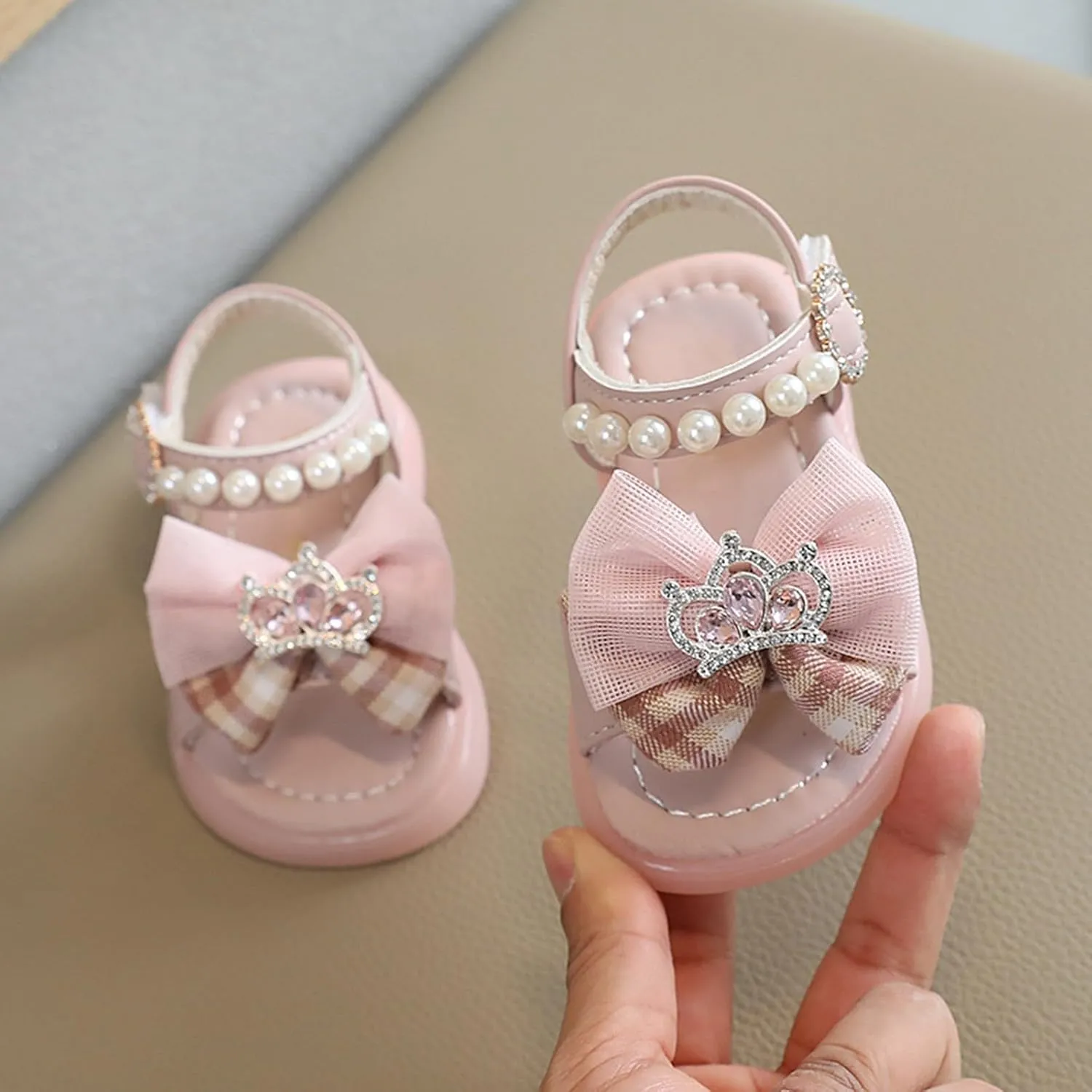 Baby Kids Princess Dress Girls Sandals Summer For Children Wearing Beach Shoes Pearl Soft Sole Lightweight Shoes