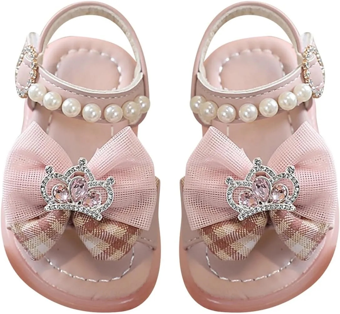 Baby Kids Princess Dress Girls Sandals Summer For Children Wearing Beach Shoes Pearl Soft Sole Lightweight Shoes