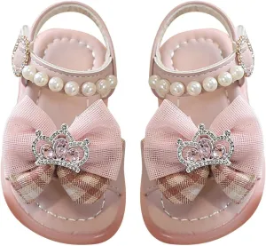 Baby Kids Princess Dress Girls Sandals Summer For Children Wearing Beach Shoes Pearl Soft Sole Lightweight Shoes