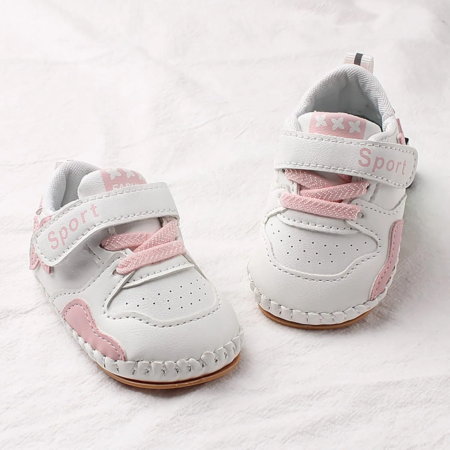 Baby PU Leather Hard Bottom Walking Sneakers Infant Toddler Rubber Sole First Walkers Cartoon Slippers Crib Shoes