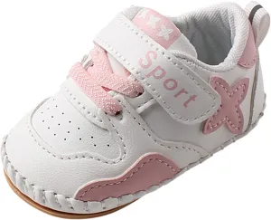 Baby PU Leather Hard Bottom Walking Sneakers Infant Toddler Rubber Sole First Walkers Cartoon Slippers Crib Shoes