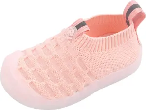 Baby Single Shoes Girls Leisure Shoes Mesh Shoes Breathable Soft Sole Sport Shoes Socks Outdoor Shoes (Pink, 15)