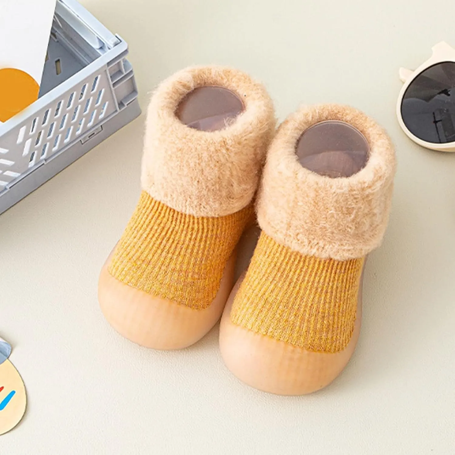 Baby Sneakers Girls Boys Infant Boys Girls Shoes Toddler Fleece WarmThe Floor Non Slip Prewalker Shoes Slip On