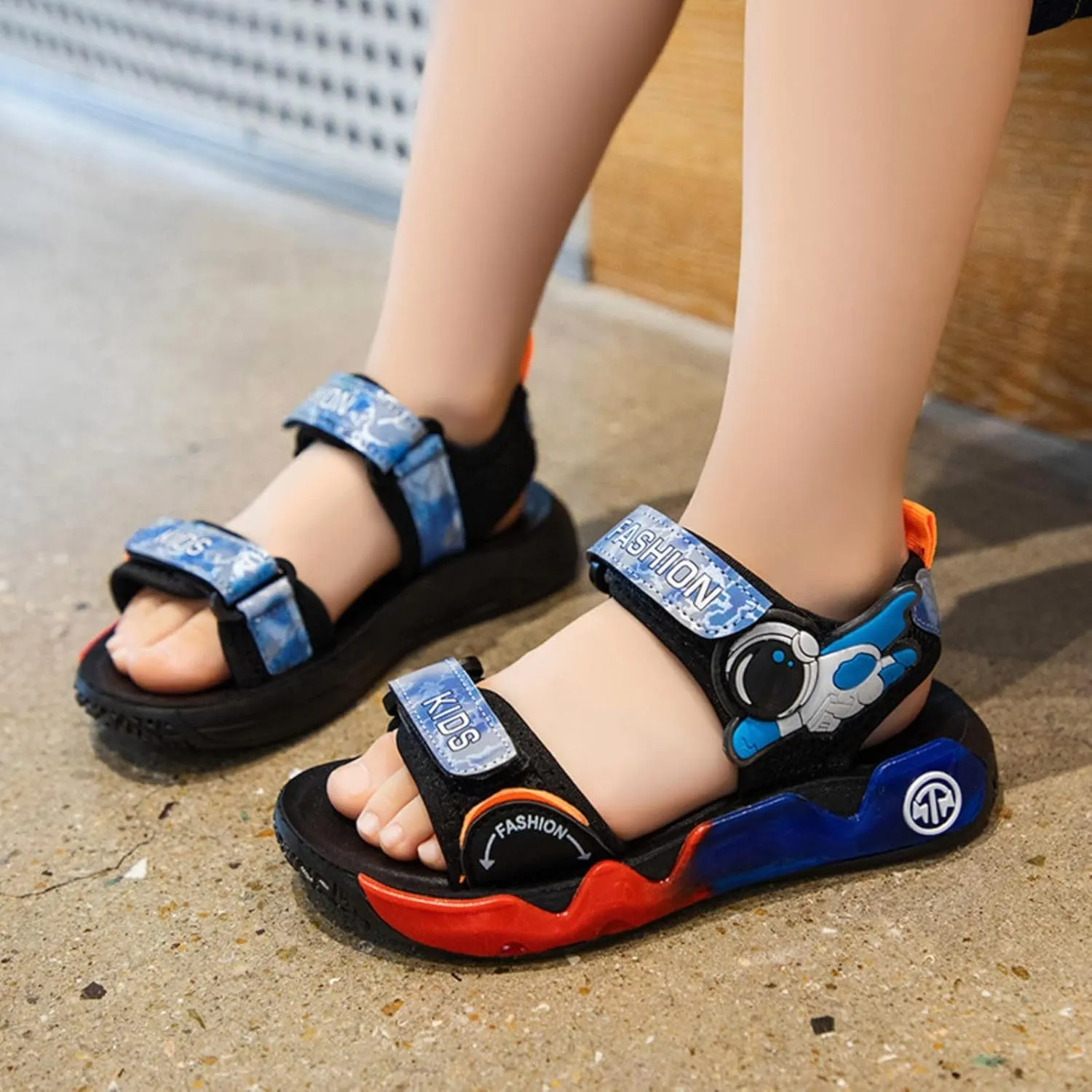 Baby Solid Color Foot Warmer Boys Cartoon Sandals Summer Soft Sole Casual Shoes Children's Sports Beach Shoes