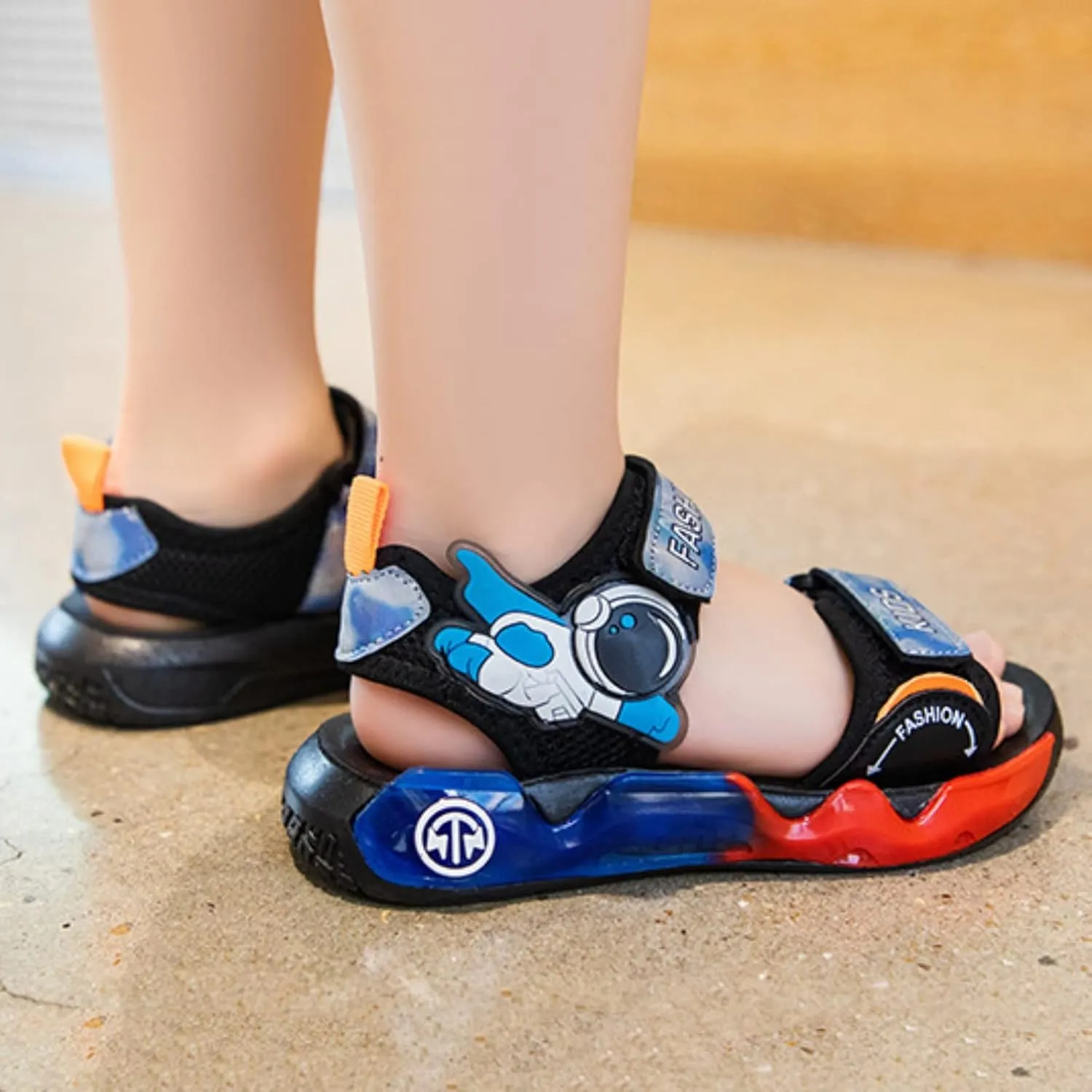 Baby Solid Color Foot Warmer Boys Cartoon Sandals Summer Soft Sole Casual Shoes Children's Sports Beach Shoes