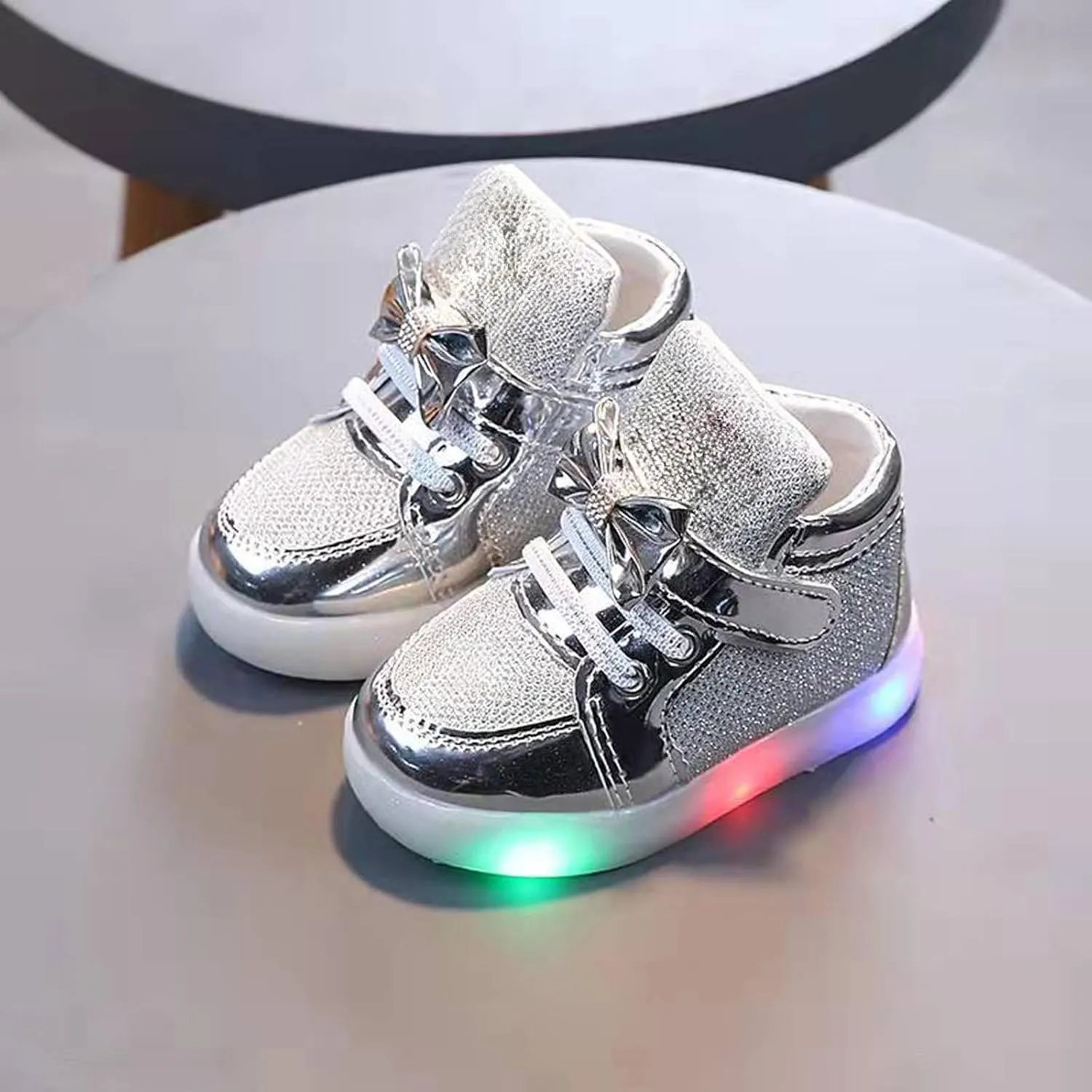 Baby Toddler Boys Girl Led Light Up Casual Shoes 17 Years Kids artoon Rabbit Luminous Bow Sport Shoes Sneakers