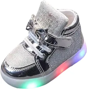 Baby Toddler Boys Girl Led Light Up Casual Shoes 17 Years Kids artoon Rabbit Luminous Bow Sport Shoes Sneakers