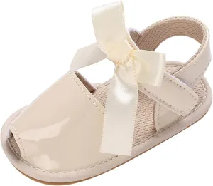 Baby Toddler Sandals Infant Girls Boys Shoes First Walkers Soft Anti-Slip Sole Flat Sandals Cute (Beige, 5 Infant)