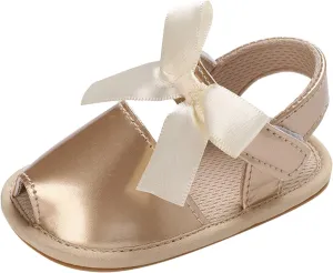 Baby Toddler Sandals Infant Girls Boys Shoes First Walkers Soft Anti-Slip Sole Flat Sandals Cute Summer (Gold, 5 Infant)