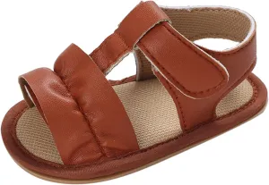 Baby Toddler Sandals Infant Girls Boys Shoes Outdoor First Walkers Non-Slip Rubber Soft Sole (Coffee, 6 Toddler)