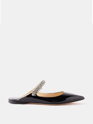 Bing embellished point-toe patent-leather flats