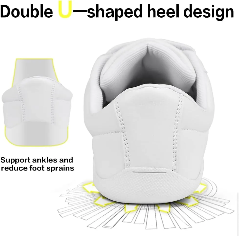 Cheer Shoes Girls White Cheerleading Dance Shoes Athletic Tennis Competition Sport Training Sneakers Youth Lightweight Cheer Shoes