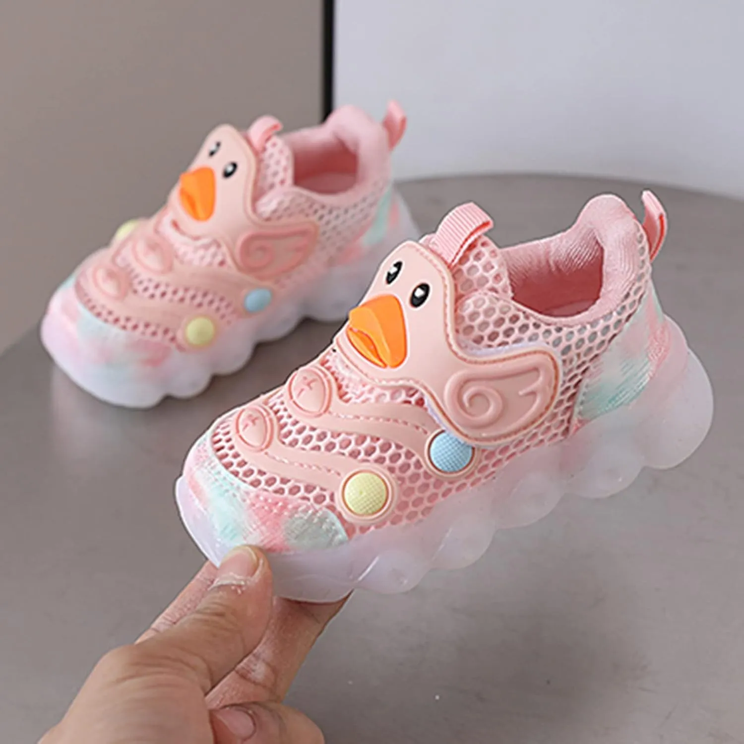 Children Kid Baby Girls Butterfly rystal Led Luminous Sport Run Sneakers Shoes Little Child Shoes Luminous Shoes