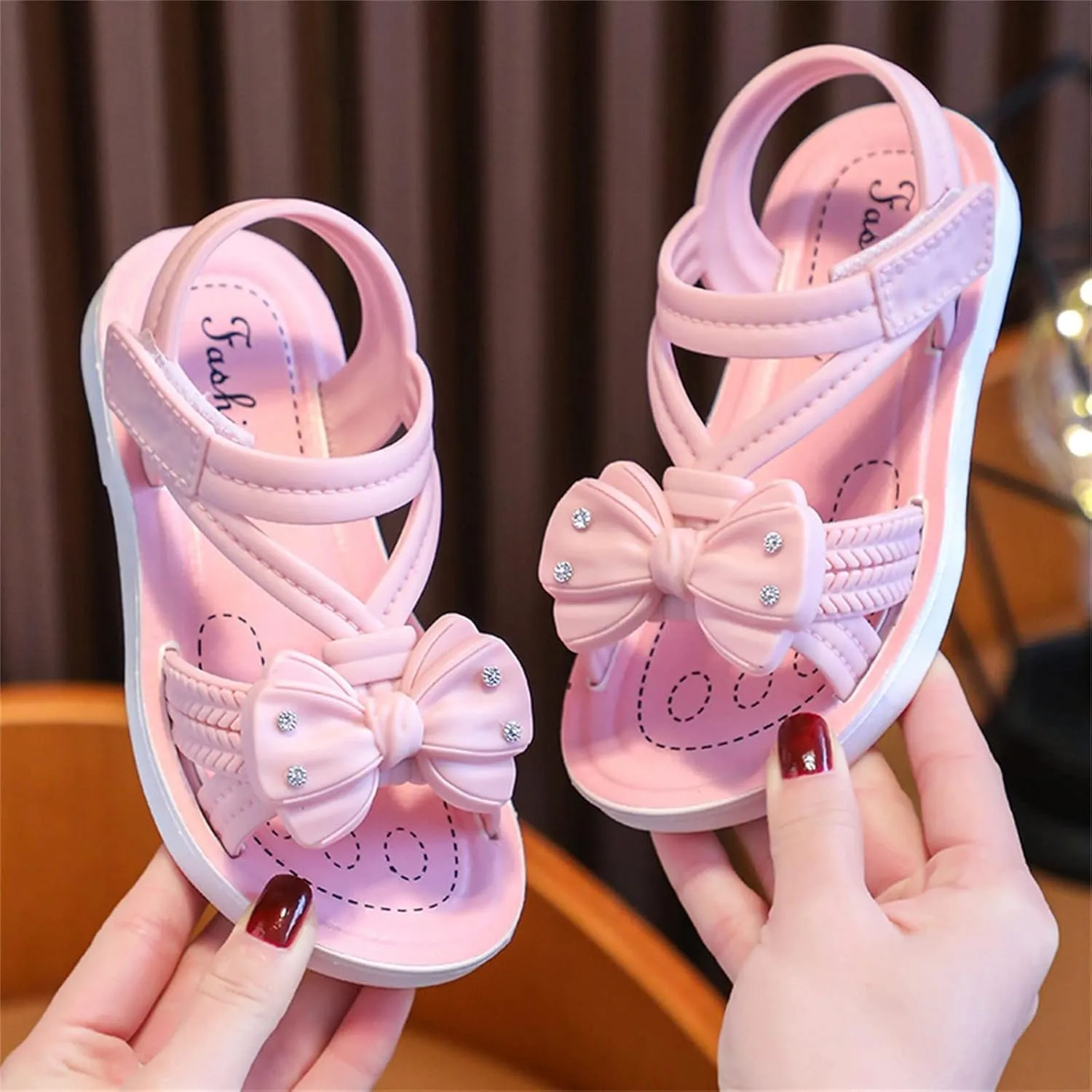Children Sandals Soft Flat Shoes Fashion Comfortable Flower Sandals Lightweight Baby Princess Sandals Dress Sandal for Girls (Pink, 10 Toddler)