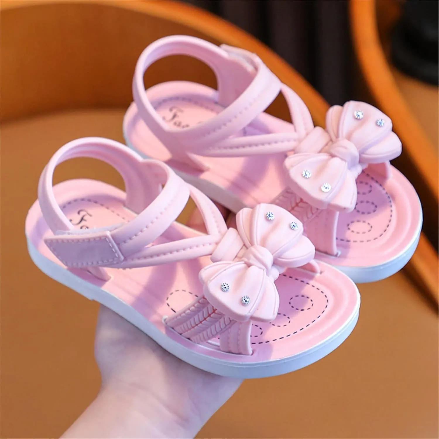 Children Sandals Soft Flat Shoes Fashion Comfortable Flower Sandals Lightweight Baby Princess Sandals Dress Sandal for Girls (Pink, 10 Toddler)