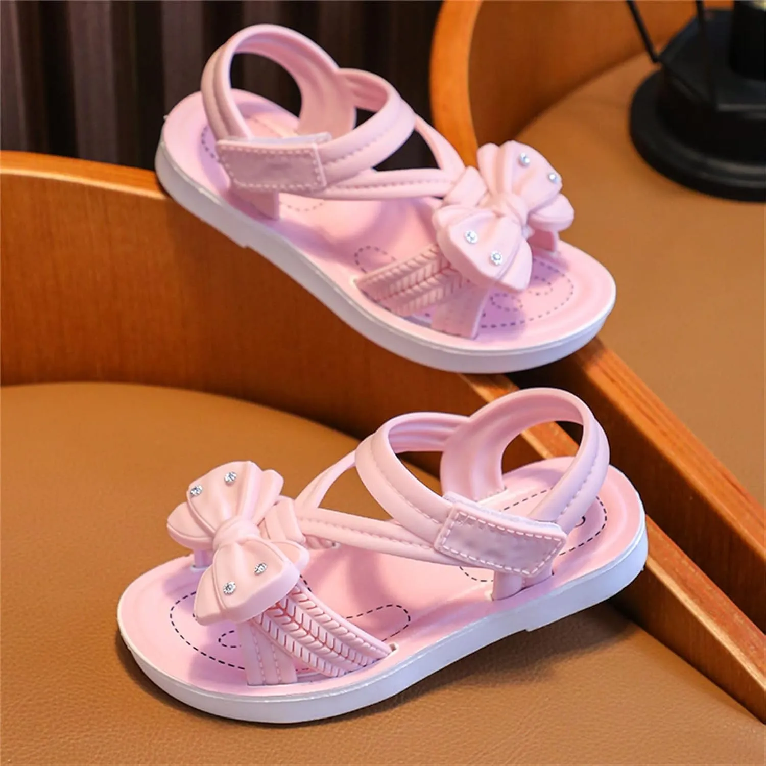 Children Sandals Soft Flat Shoes Fashion Comfortable Flower Sandals Lightweight Baby Princess Sandals Dress Sandal for Girls (Pink, 10 Toddler)