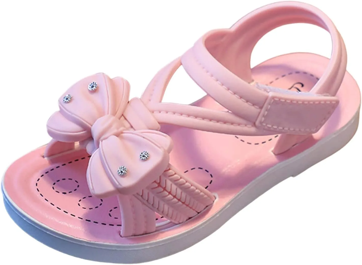 Children Sandals Soft Flat Shoes Fashion Comfortable Flower Sandals Lightweight Baby Princess Sandals Dress Sandal for Girls (Pink, 10 Toddler)