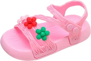 Children Shoes Summer Soft Sole Waterproof Soft Comfortable Fashion Princess Shoes Large Medium Dressy Sandals for Girls (Pink, 2.5-3 Years Toddler)