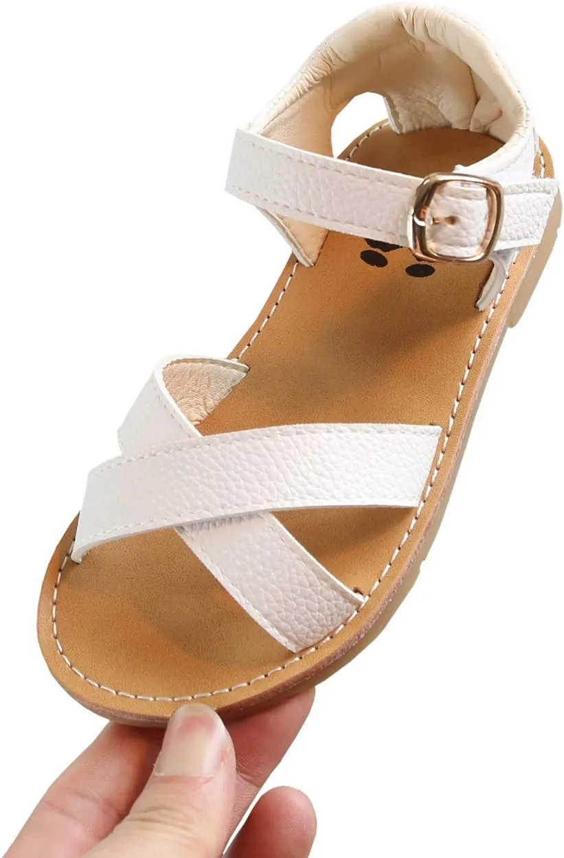 DADAWEN Girl's Summer Water Sandals Strappy Comfort Soft Flat Sandal (Toddler/Little Kid)