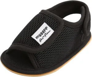 EnJoCho Baby Shoes,Baby Girls Boys Mesh Shoes Sandals Soft Non-Slip Rubber Sole Flat Walking Shoes for 0-18Months (Black-03#, 13-18M)