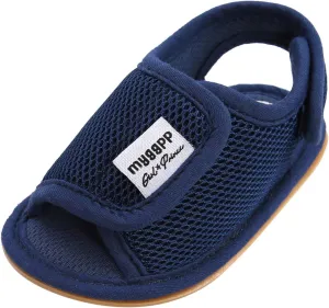 EnJoCho Baby Toddler Girls Boys Sandals 0-18Months Infant Summer Shoes Soft Anti-Slip Sole Prewalker First Walker Crib Shoes (Navy-03#F, 0-6M)