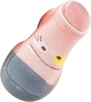 EnJoCho Newborn Baby Boys Girls Warm Socks Shoes Cartoon Cute Warm Anti-Slip Soft Sole Knit Slipper Prewalkers (Light Blue-07#A, 18-24 Months)