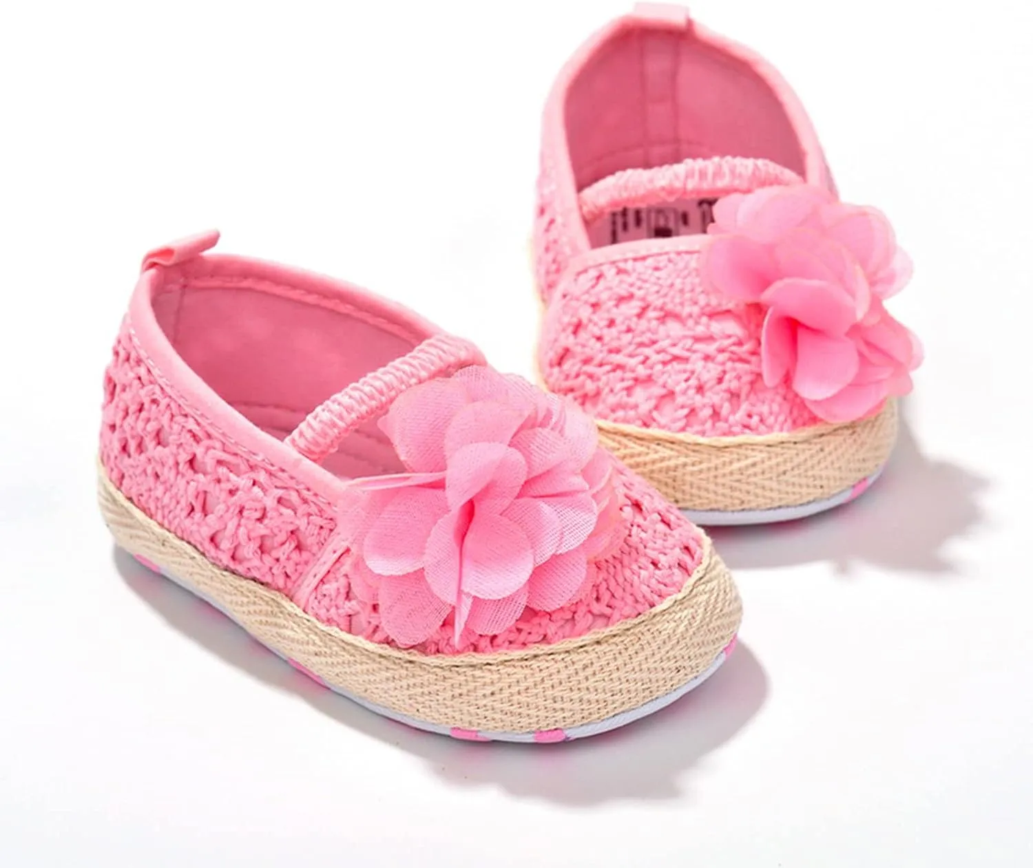 ESTAMICO Infant Girls' Sandal Floral Net Yarn Ballerina