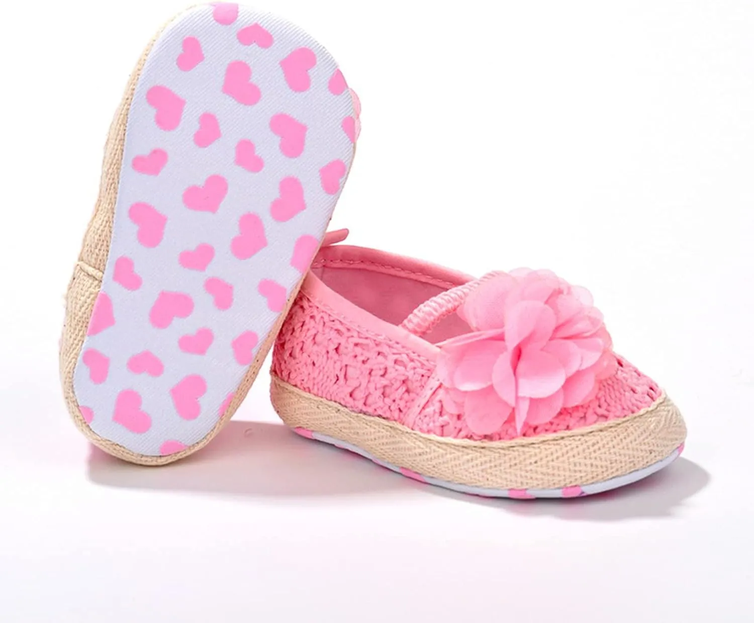 ESTAMICO Infant Girls' Sandal Floral Net Yarn Ballerina