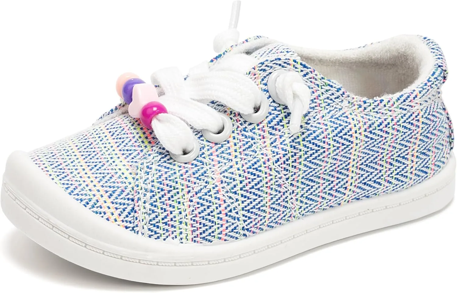 FUNKYMONKEY Girls Canvas Sneakers Lace up Lightweight Casual School Shoes for Toddler/Little Kids