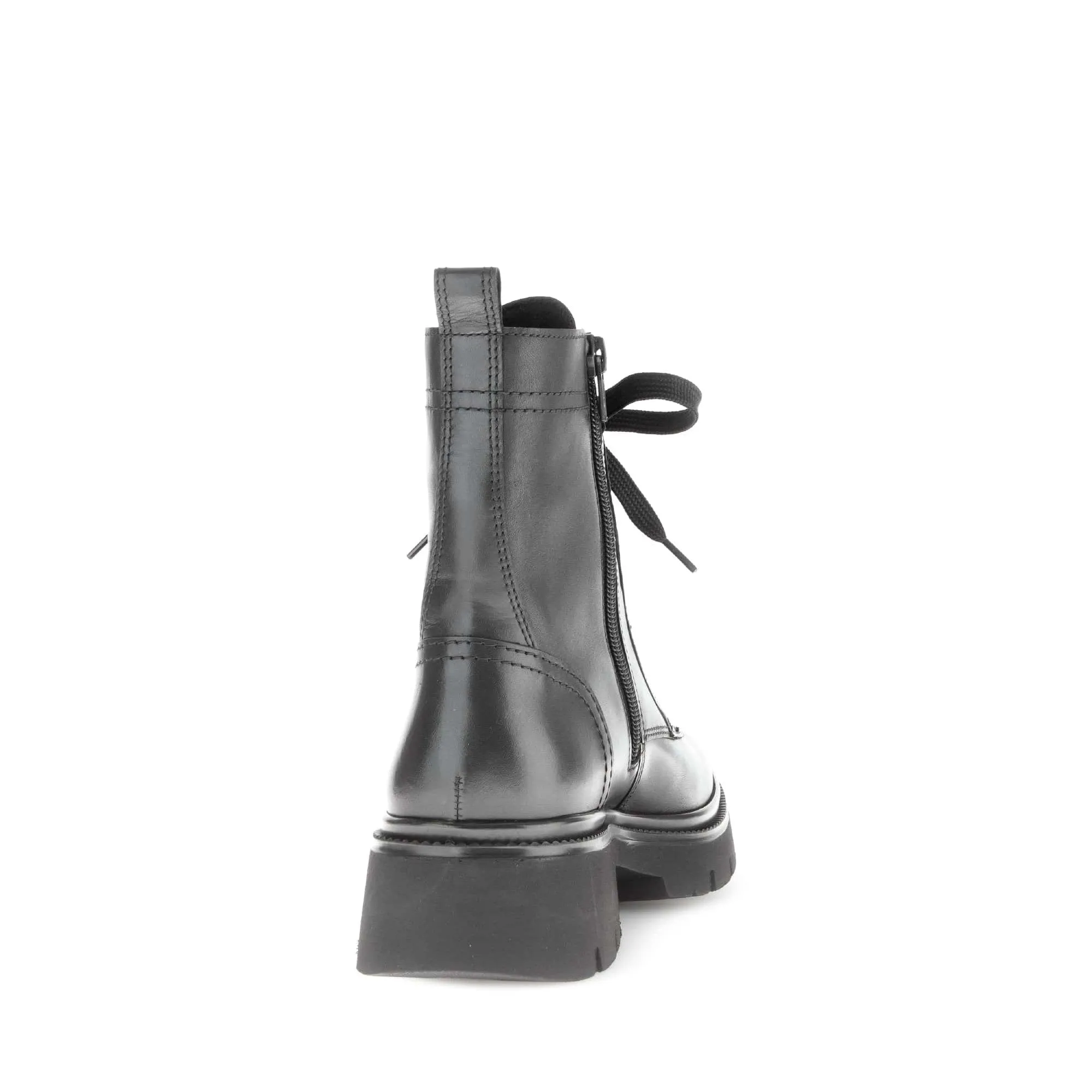 Gabor Meryl 51.852.27 Ladies Black Leather Zip & Lace Ankle Boots