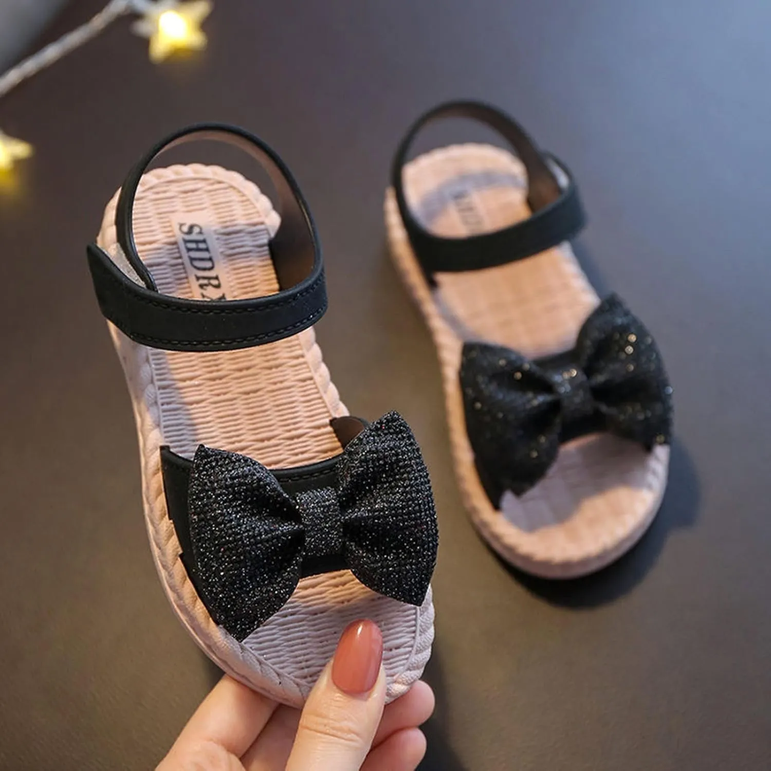 Girl Sandals Toddler Kids Infant Girls Soild Bowknot Princress Shoes Soft Sole Non Slip First Prewalker Beach Shoes Sandals