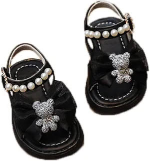 Girls Ballet Shoes Girls Sandals Summer For Children Wearing Beach Shoes Pearl Soft Sole Toddler First Walking Shoes