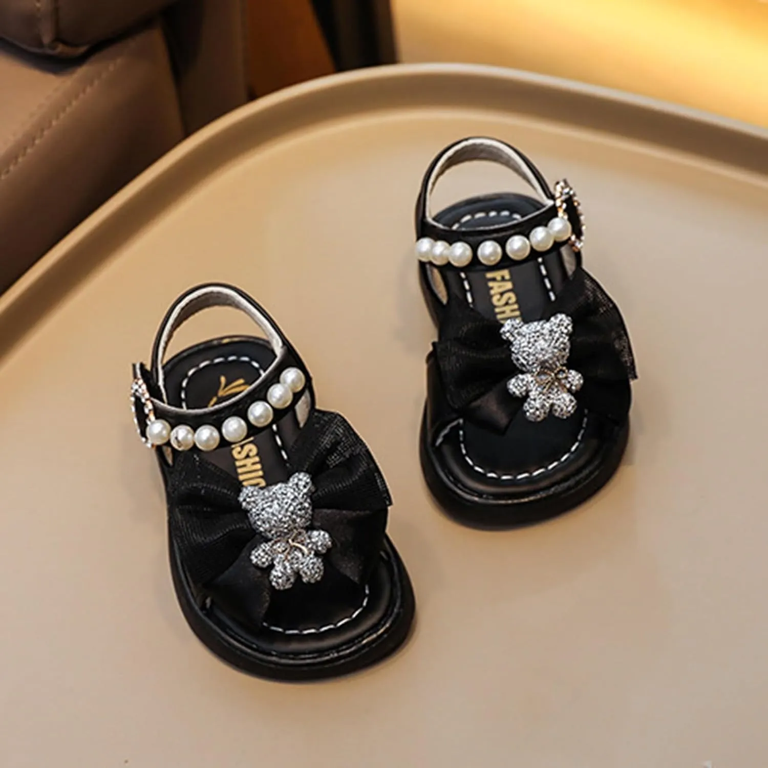 Girls Ballet Shoes Girls Sandals Summer For Children Wearing Beach Shoes Pearl Soft Sole Toddler First Walking Shoes