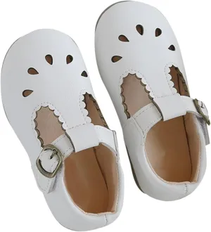 Girls Dress Shoes Children's Sandals Spring/Summer Solid Soft Sole Hollow Buckle Walking Shoes Closed Toe Sandals