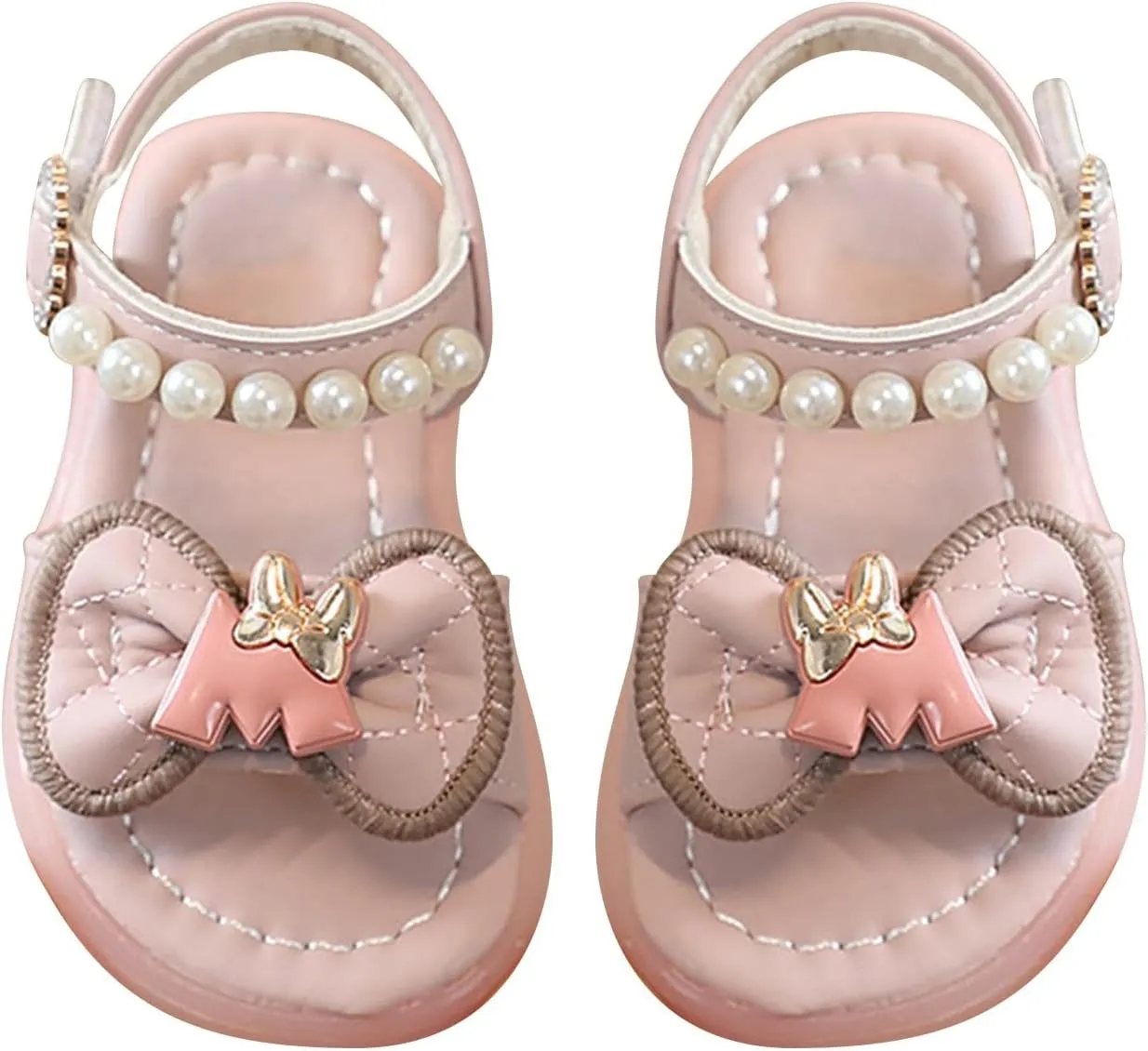 Girls Dress Shoes Girls Sandals Summer For Children Wearing Beach Shoes Pearl Soft Sole Anti Slip Rubber Sole