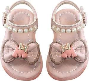 Girls Dress Shoes Girls Sandals Summer For Children Wearing Beach Shoes Pearl Soft Sole Anti Slip Rubber Sole