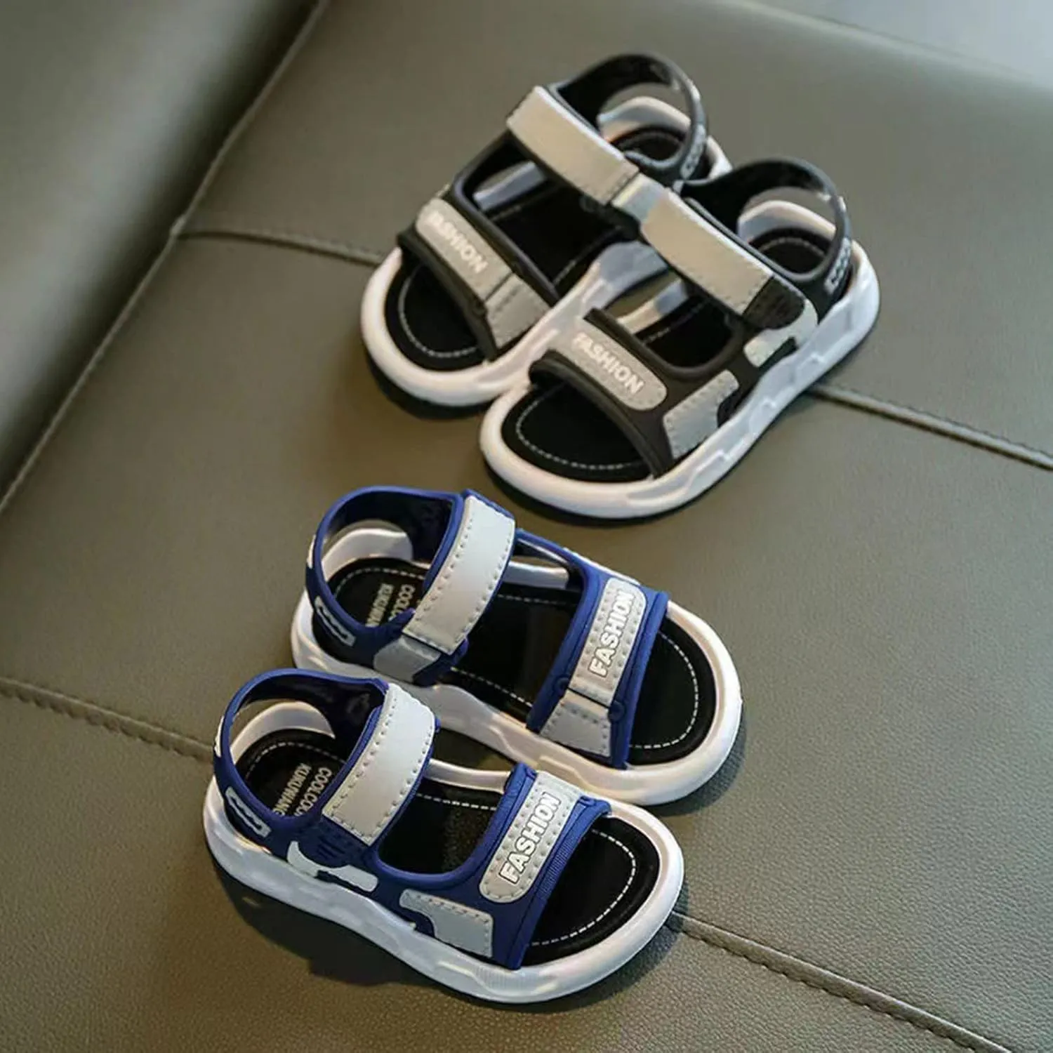 Girls Sandals Summer Open Toe Athletic Hiking Shoes Slip on Double Strap Sport Sandals Soft Sole Flat Shoes for Boys