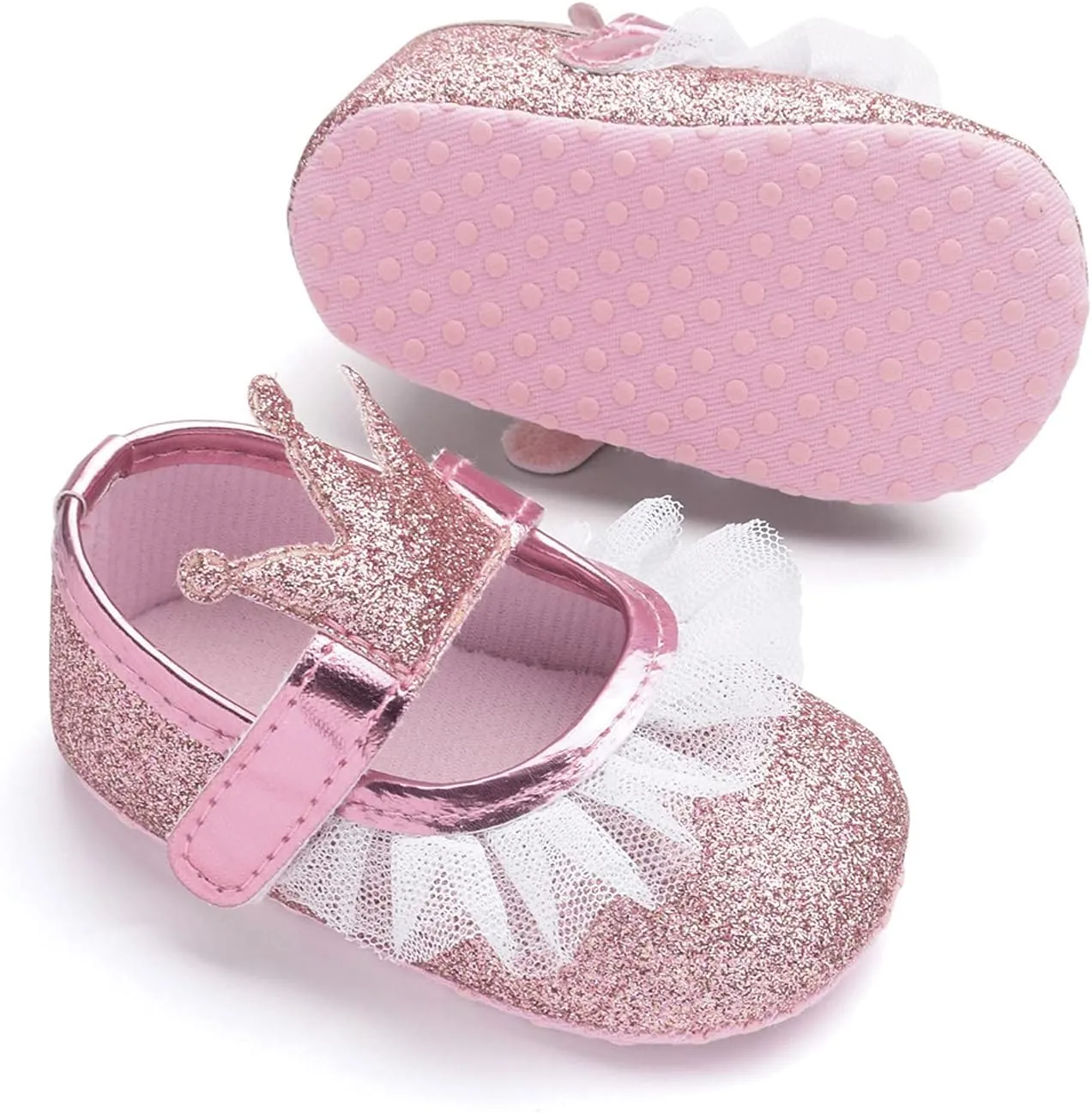 Girls Slip on Sneakers Soft Crown Yarn Toddler Princess Shoes Shoes Shape Fashion Baby Light up Tennis Shoes