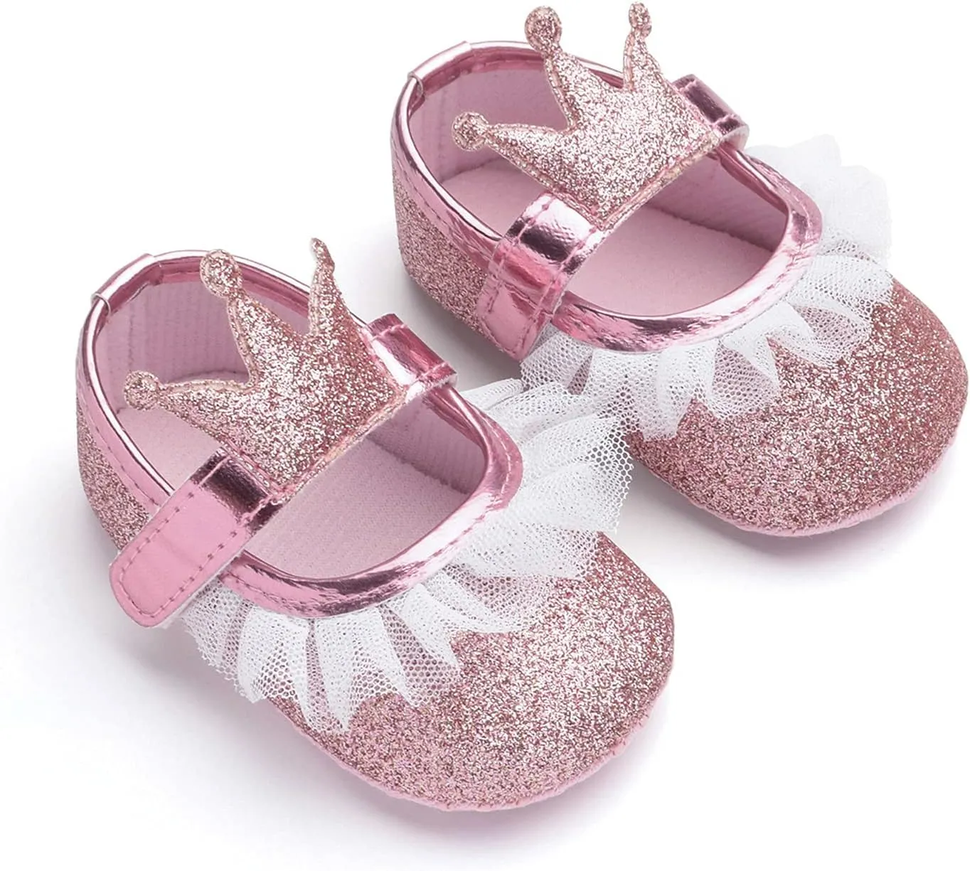 Girls Slip on Sneakers Soft Crown Yarn Toddler Princess Shoes Shoes Shape Fashion Baby Light up Tennis Shoes