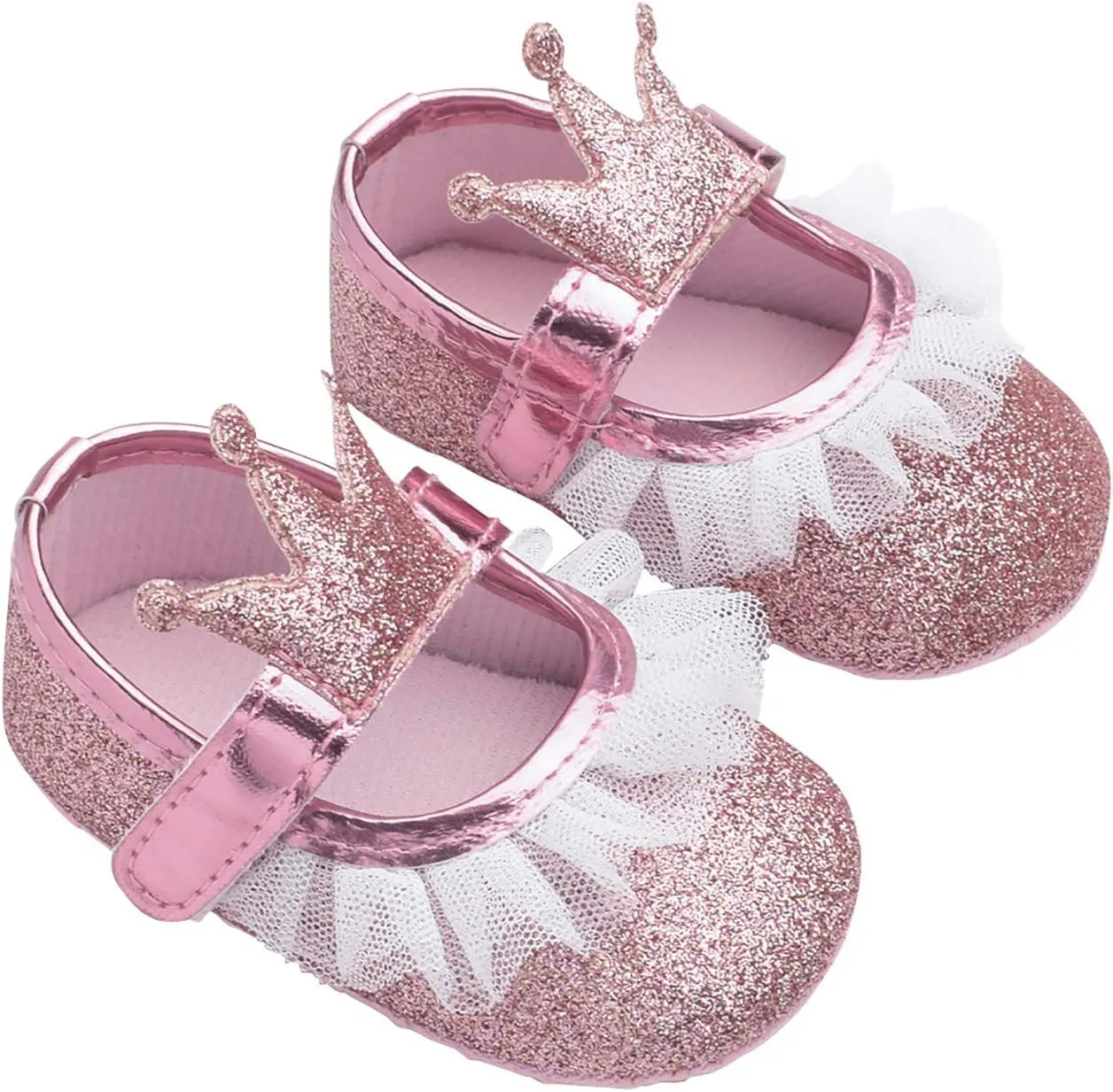Girls Slip on Sneakers Soft Crown Yarn Toddler Princess Shoes Shoes Shape Fashion Baby Light up Tennis Shoes
