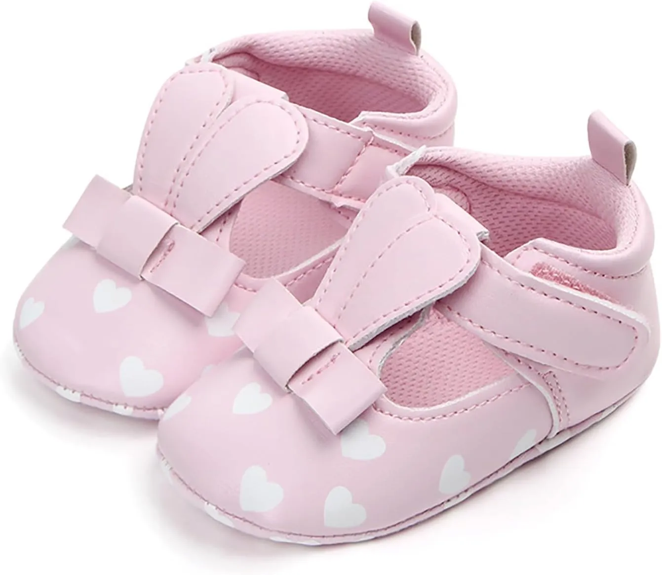 Infant 3D Rabbit Ears Girls Cute PU Love Print Flat Shoes Baby Shoes Non Slip Ankle Sneakers for Baby Girl Toddler Shoes