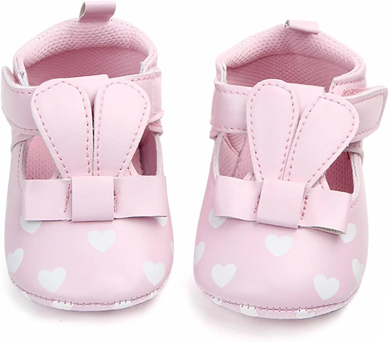 Infant 3D Rabbit Ears Girls Cute PU Love Print Flat Shoes Baby Shoes Non Slip Ankle Sneakers for Baby Girl Toddler Shoes
