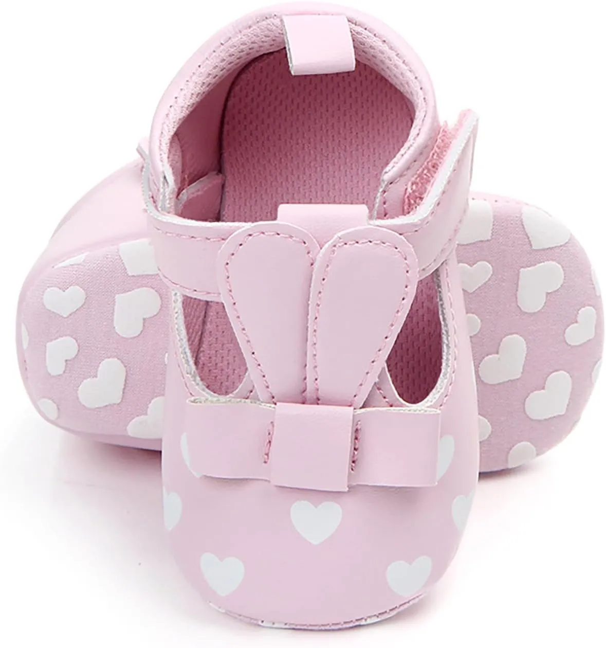 Infant 3D Rabbit Ears Girls Cute PU Love Print Flat Shoes Baby Shoes Non Slip Ankle Sneakers for Baby Girl Toddler Shoes