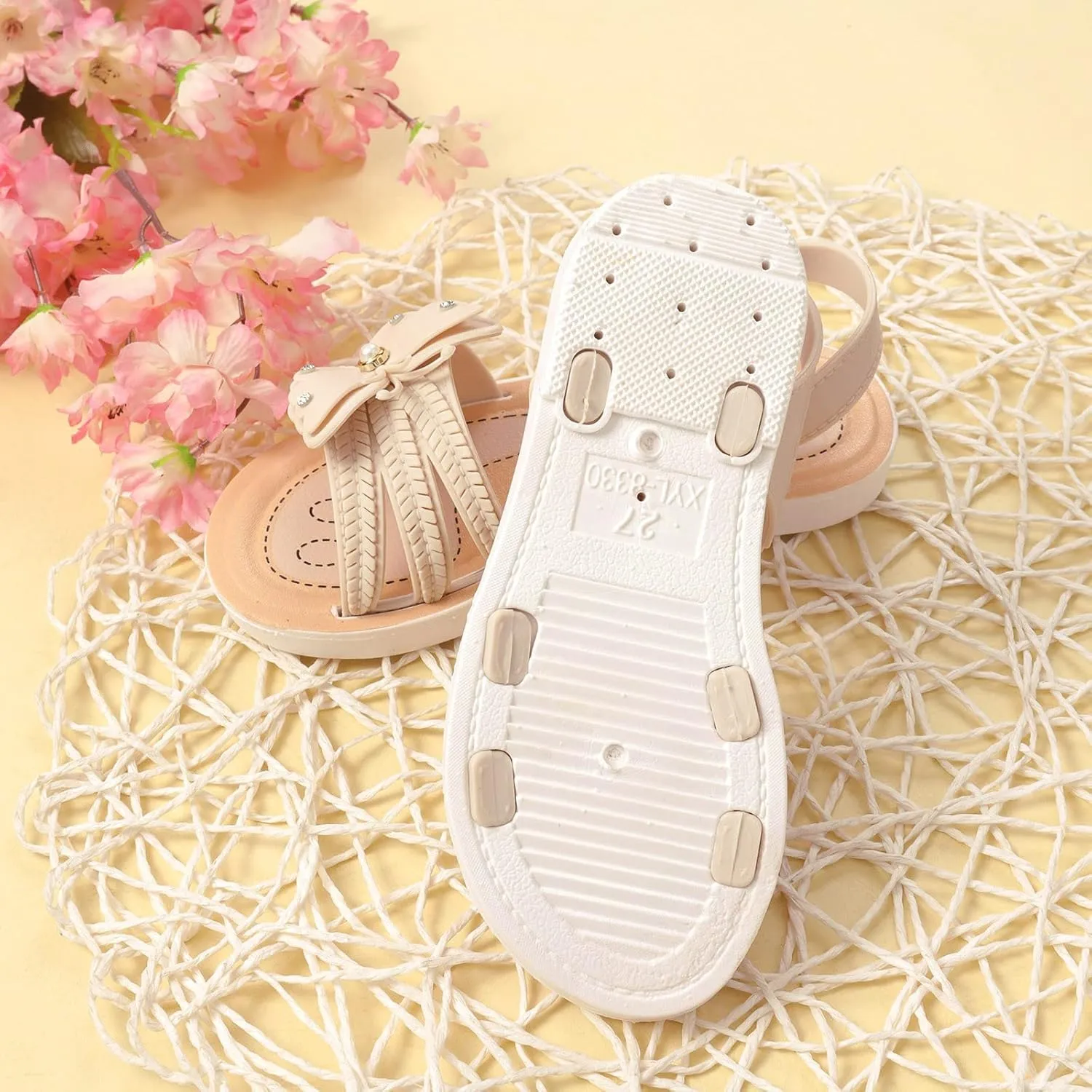 Infant Baby Girls Boys Child Sandals Summer Shoes Non Slip Soft Sole Butterfly Crib Shoes (White, 12.5 Little Child)