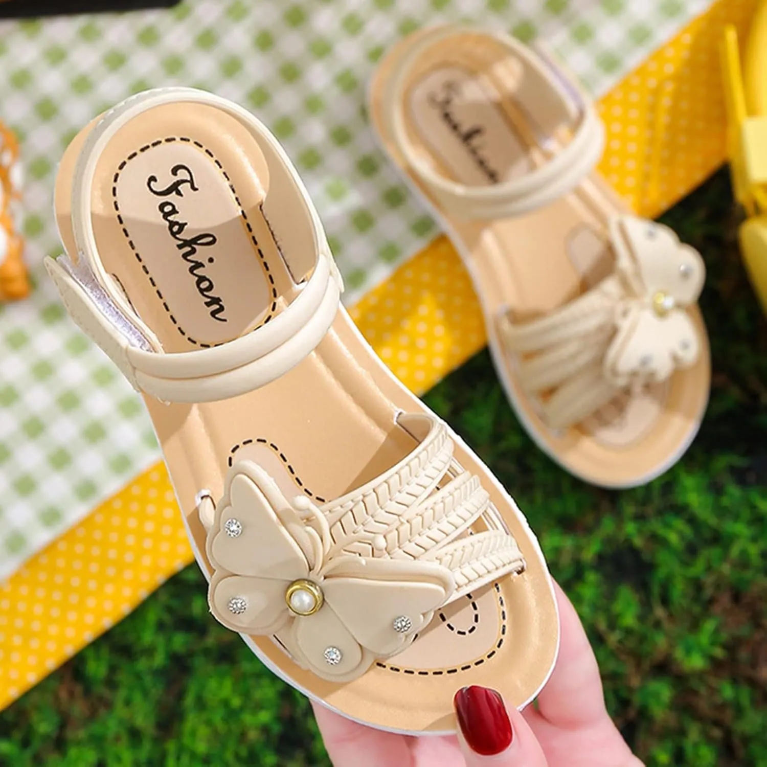 Infant Baby Girls Boys Child Sandals Summer Shoes Non Slip Soft Sole Butterfly Crib Shoes (White, 12.5 Little Child)